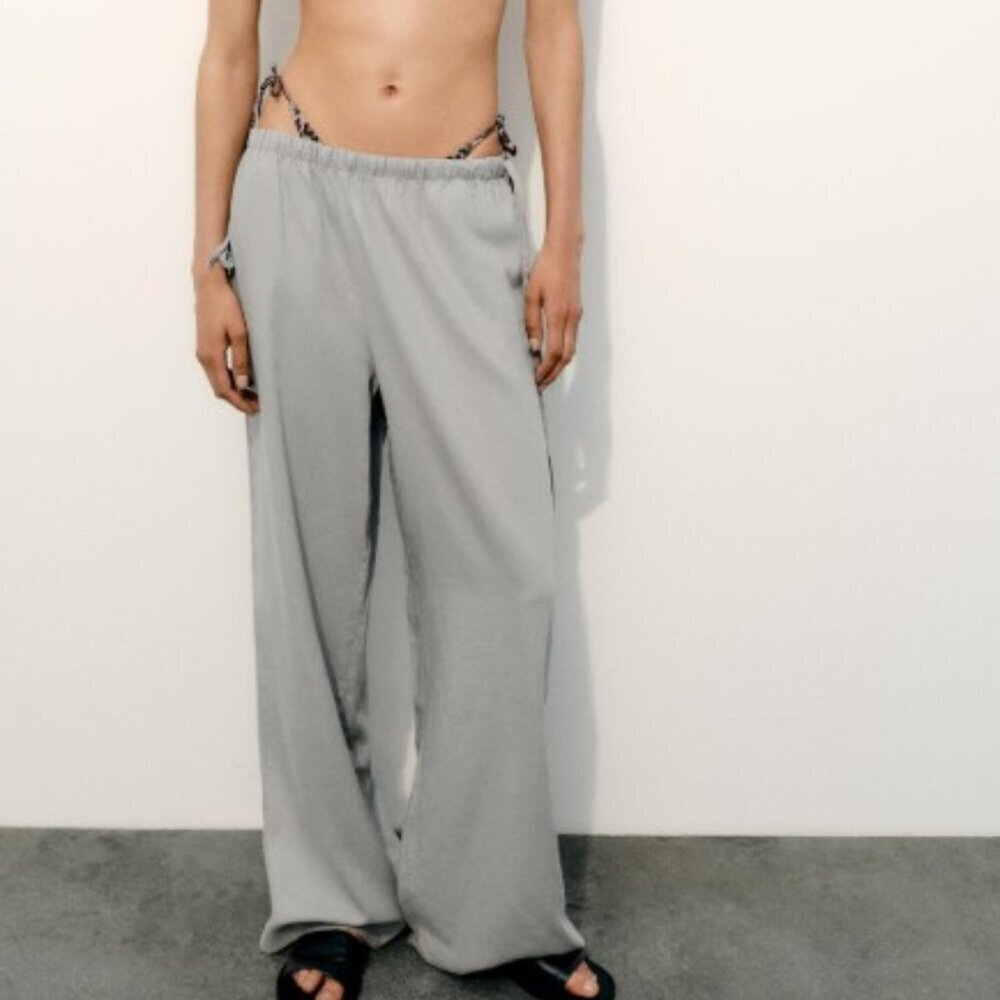 ZARA LINEN BLEND PALAZZO PANTS SIZE XS 1255/416/809